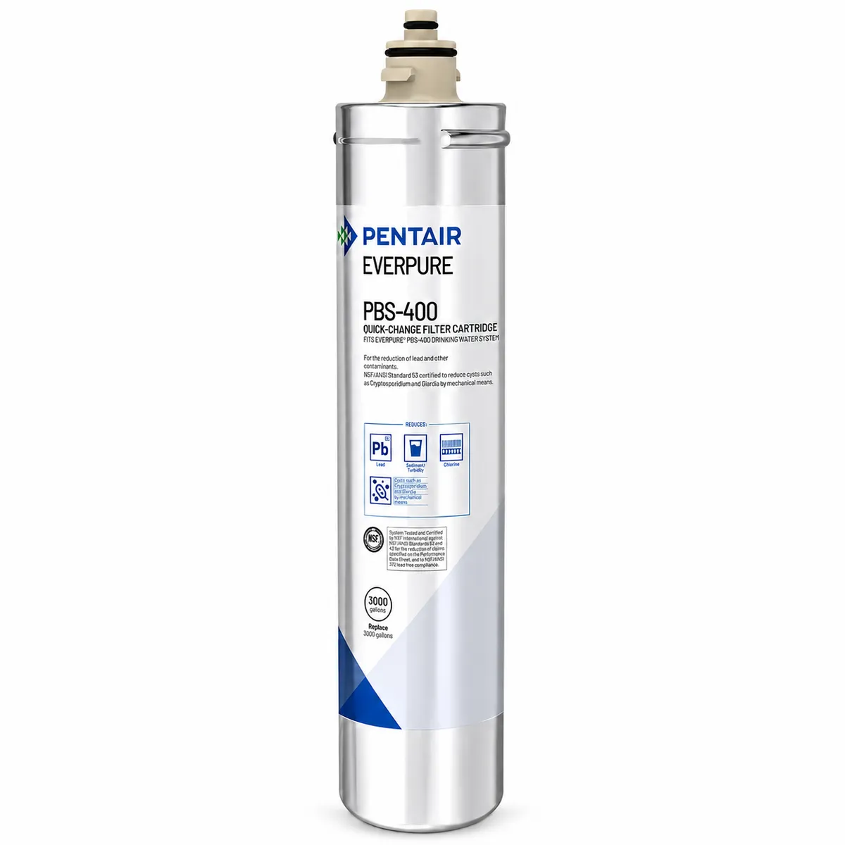 Cartouche de remplacement Pentair Everpure PBS-400 EV927086 présentée sur fond blanc.