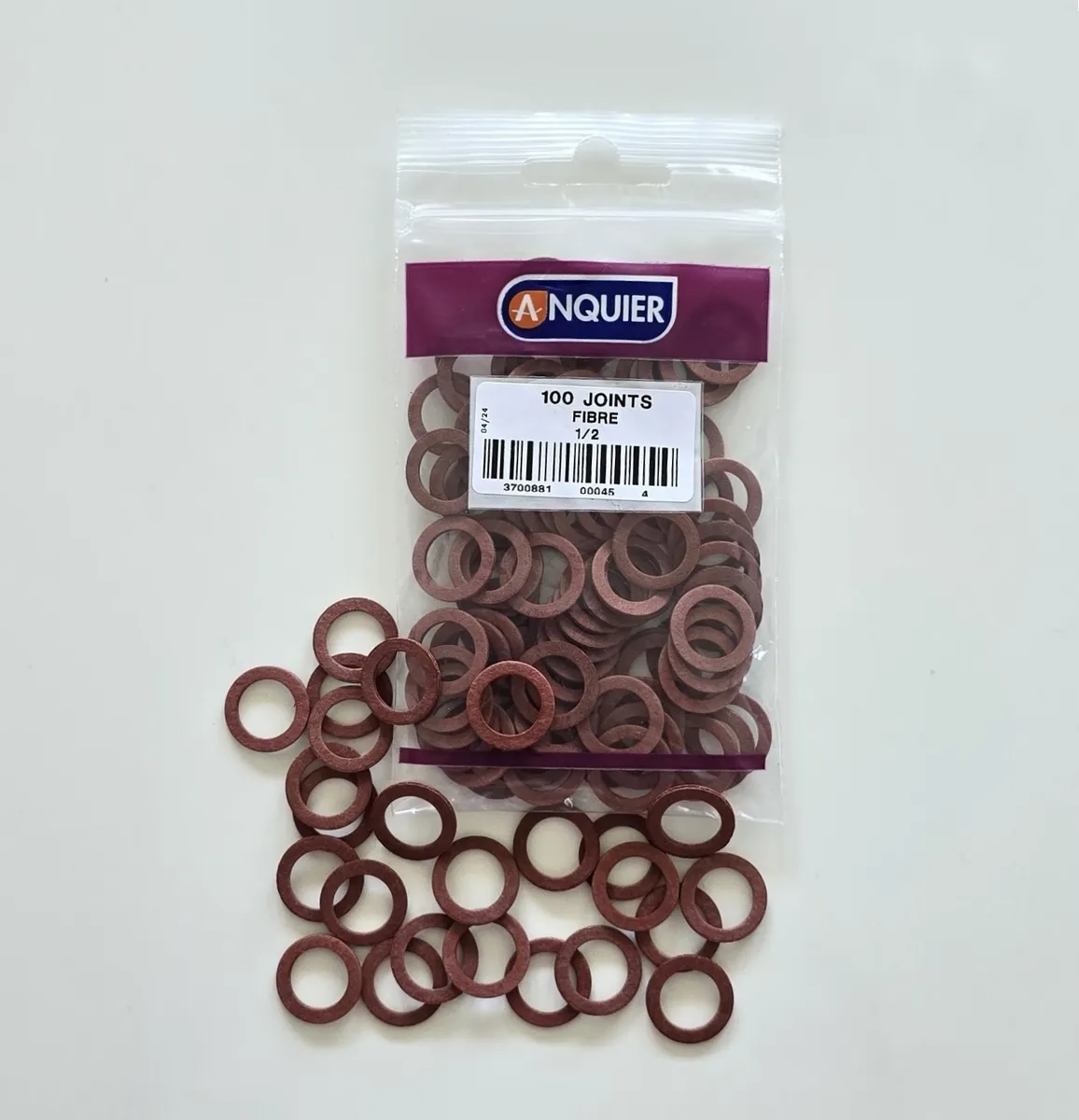 Joint fibre vulcanisée rouge eau chaude / eau froide – Joints d’étanchéité plomberie ACS – Image 4